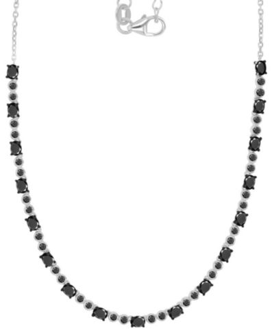 Ожерелье-чокер Black Spinel Oval & Bezel в Sterling Silver