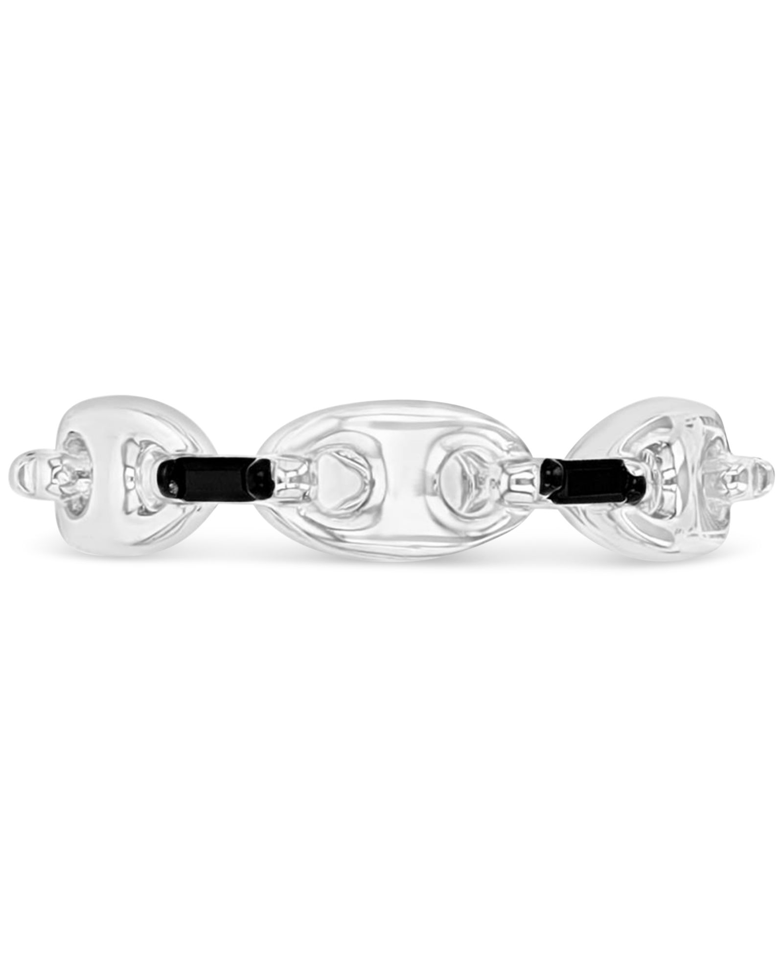 Black Spinel & Polished Oval Ring в Sterling Silver