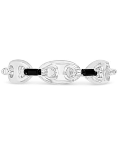 Black Spinel & Polished Oval Ring в Sterling Silver