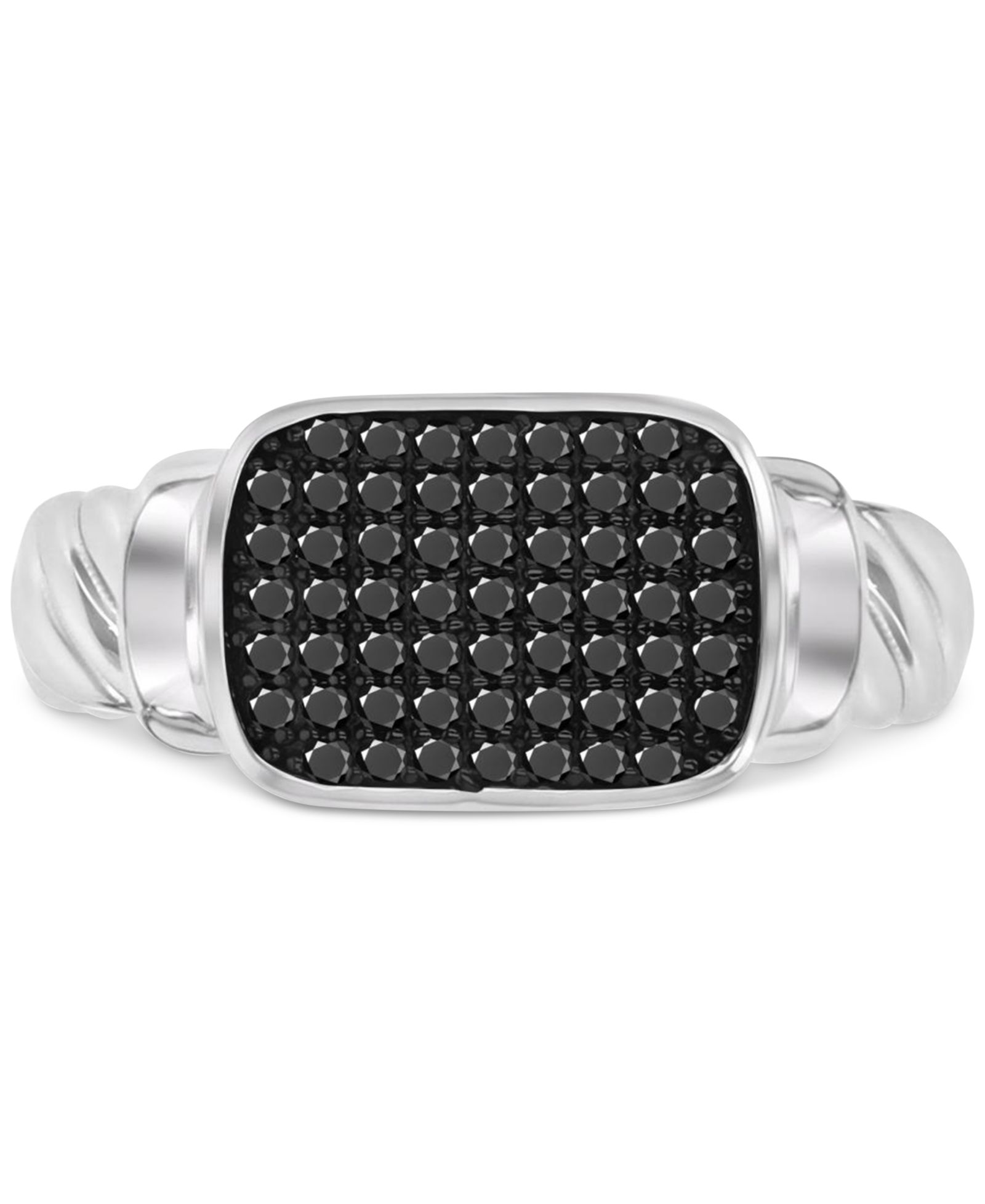 Black Spinel Pavé Cluster Statement Ring (3/8 ct. t.w.) in Sterling Silver