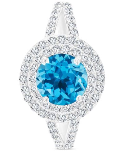Кольцо с аметистом (1-1/5 ct. t.w.) и белым сапфиром (5/8 ct. t.w.) из Sterling Silver