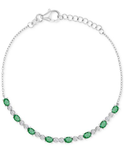 Macy's Браслет с овалами из Cubic Zirconia и звеньями цепи