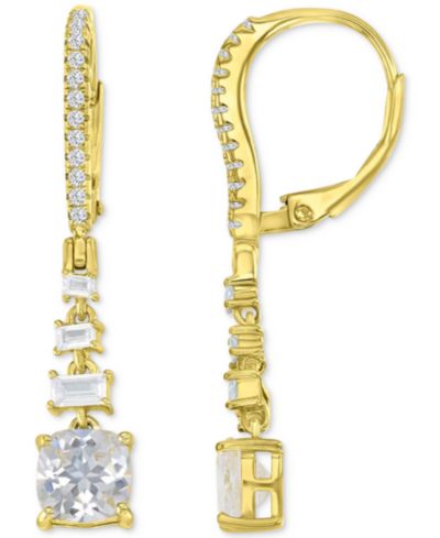 Серьги-подвески Cubic Zirconia Mixed Cut Linear Drop Leverback