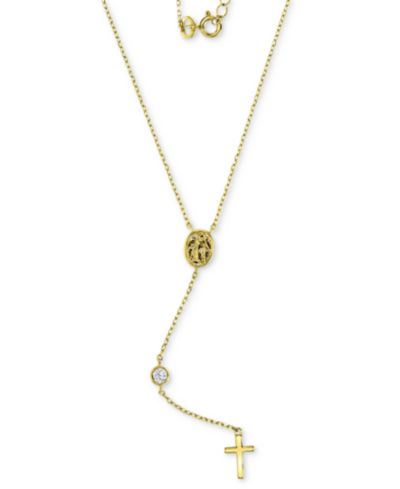 Детская подвеска Lariat с кулонами Cubic Zirconia Mary & Cross, 13" + 2" extender