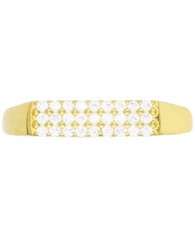 Кольцо с прямоугольным кластером Cubic Zirconia, позолоченное серебро 14k