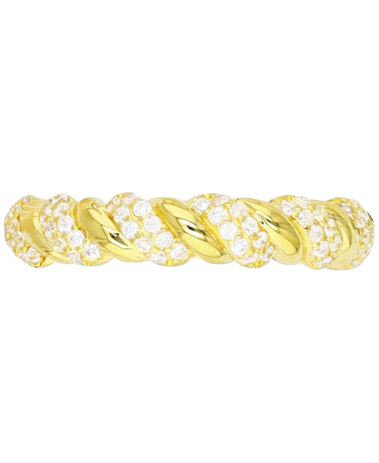 Кольцо Cubic Zirconia Twist San Marcos из позолоченного стерлингового серебра 14k Gold-Plated