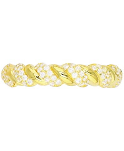 Кольцо Cubic Zirconia Twist San Marcos из позолоченного стерлингового серебра 14k Gold-Plated