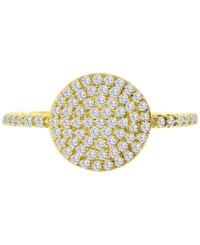 Кольцо с кубическим цирконием Pavé Circle Cluster в 14k позолоченном стерлинговом серебре