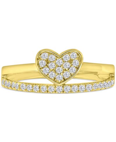 Кольцо с кластером из кубического циркония в 14k позолоченном стерлинговом серебре