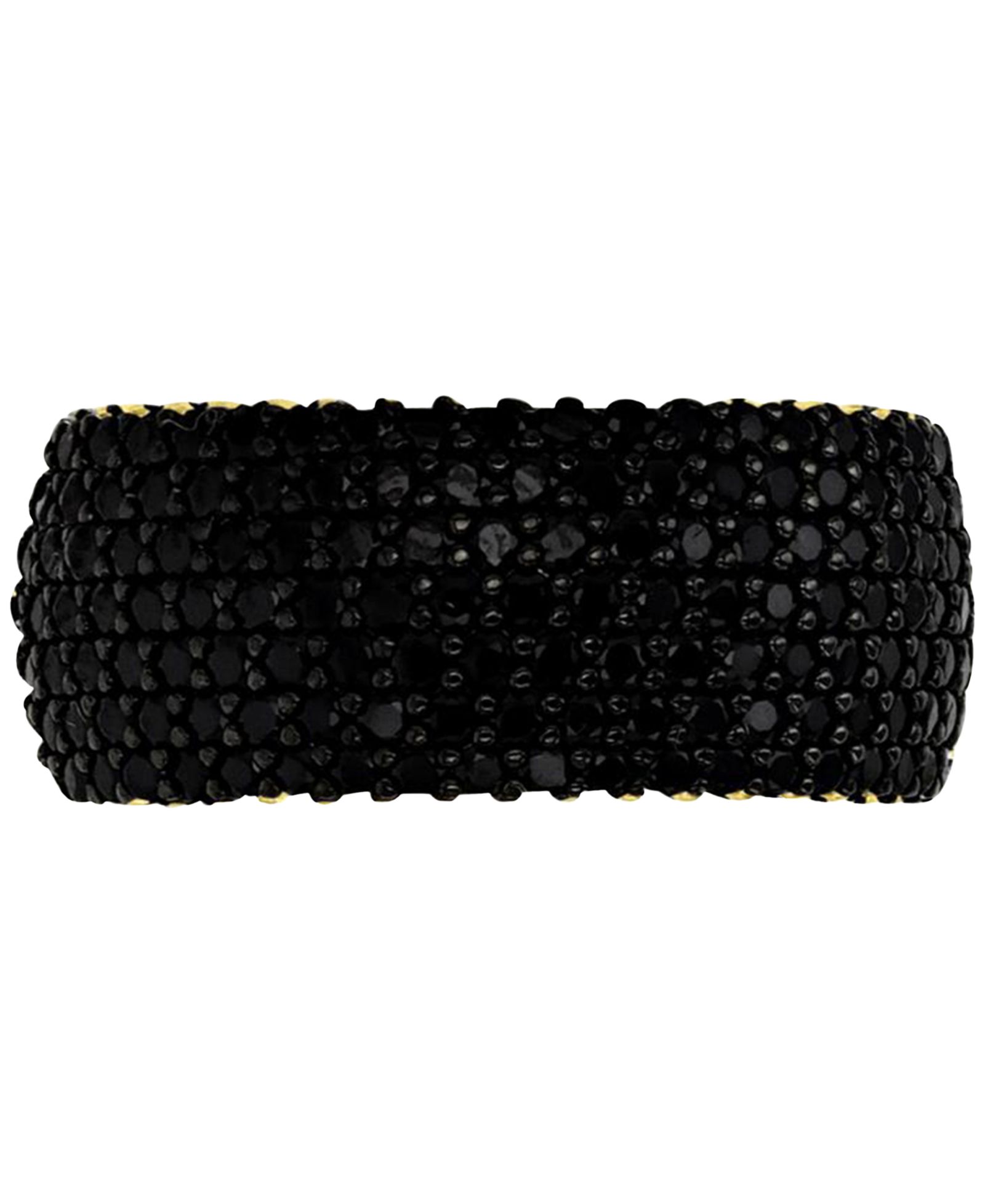 Black Cubic Zirconia Pavé Wide Seven Row Statement Ring (Also in White Cubic Zirconia)