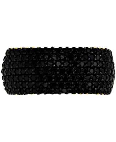 Black Cubic Zirconia Pavé Wide Seven Row Statement Ring (Also in White Cubic Zirconia)