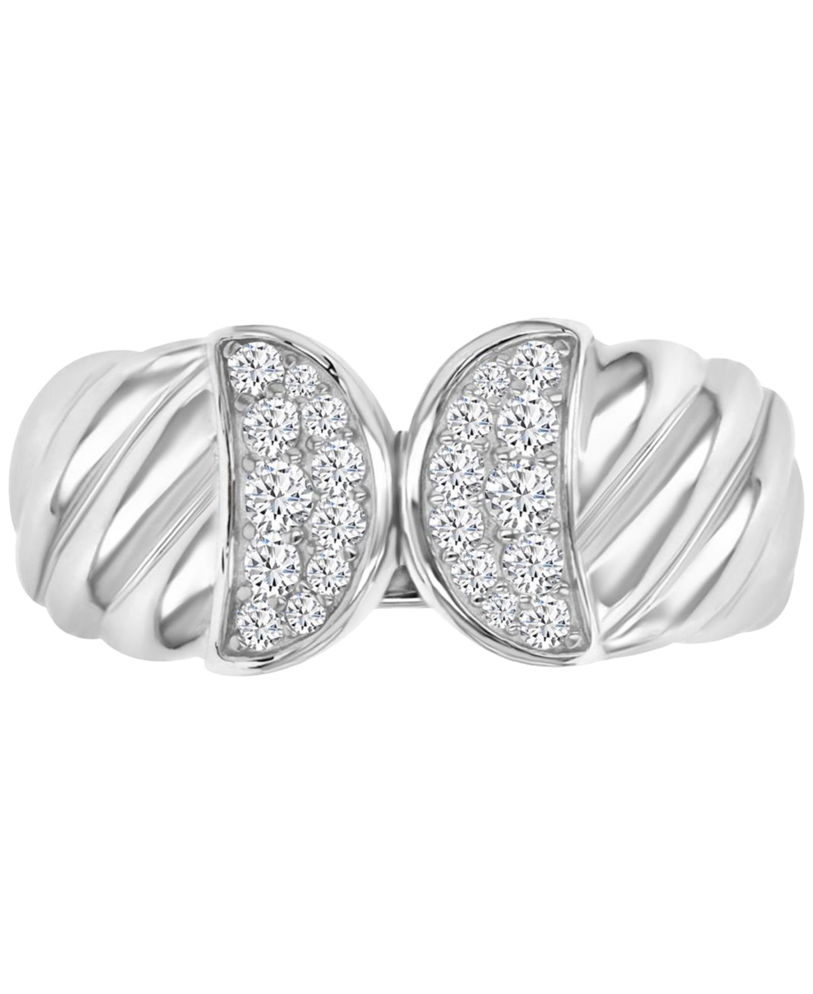 Кольцо с цирконием Pavé Openwork Twist Style