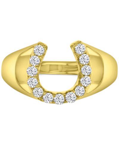 Кольцо с фианитом Polished Lucky Horseshoe Statement