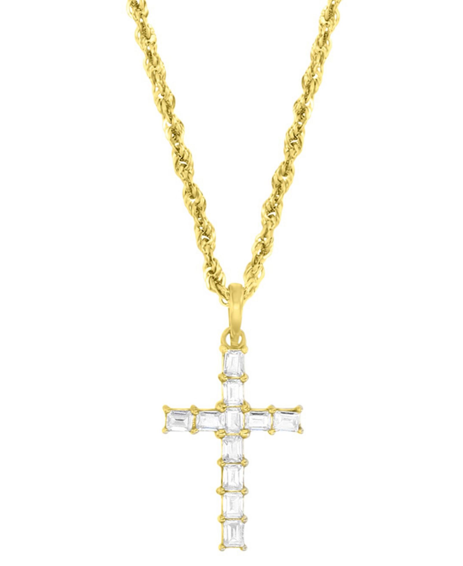 Macy's кулон в виде креста из 10k Gold с цирконием 18"