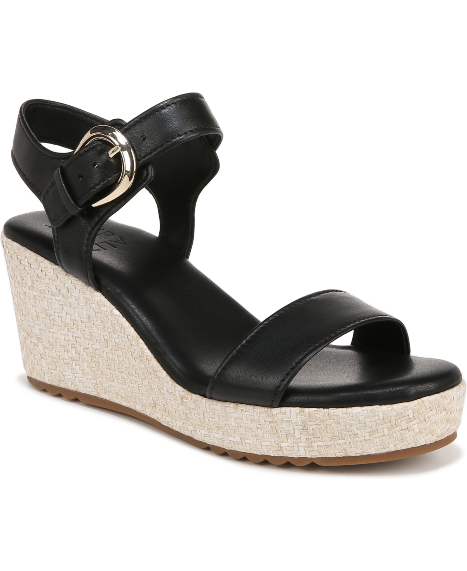 Naturalizer Women's Stella Open Round Toe Buckle Wedge Sandals