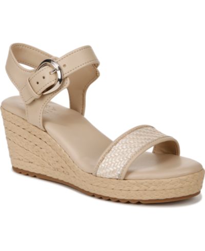 Beige Woven Straw/Leather
