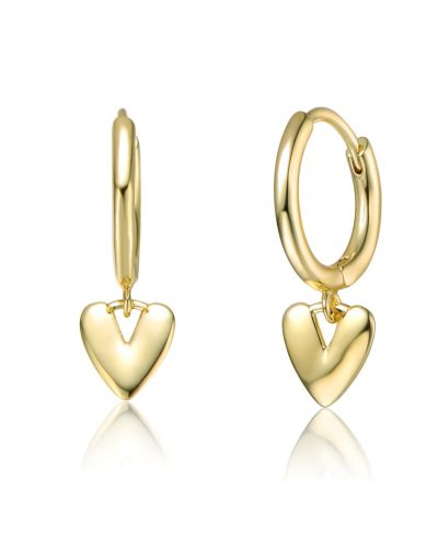 GiGiGirl серьги-кольца с подвесками в виде сердца, позолоченные, 14K