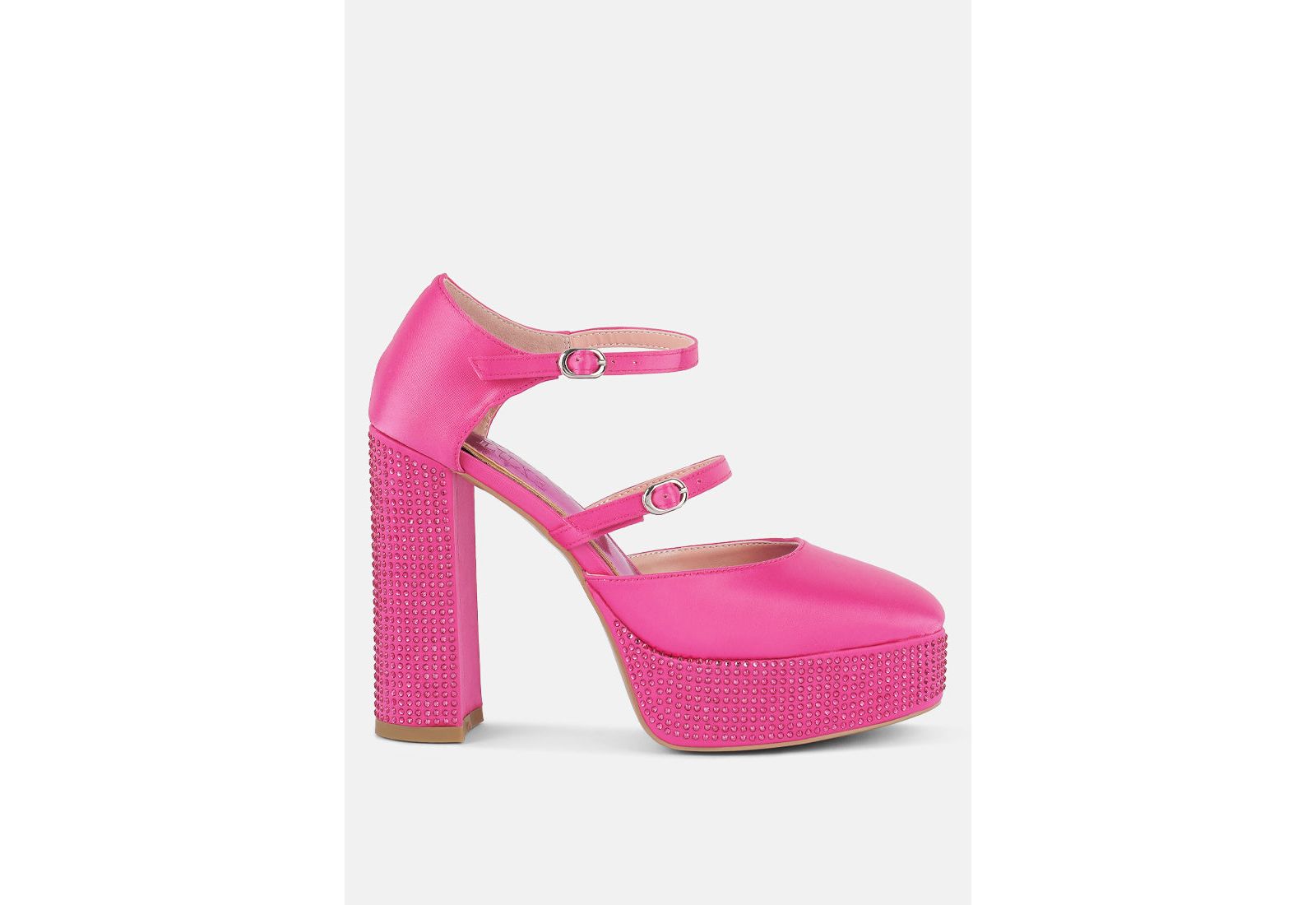 London Rag Womens Shiver Rhinestones Embellished Platform Mary Jane Sandals