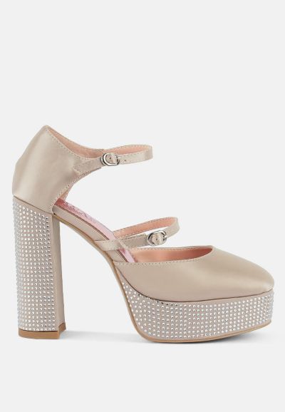 Женские сандалии London Rag Womens Shiver Rhinestones Embellished Platform Mary Jane