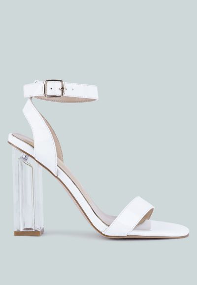 London Rag Womens Poloma Clear Block Heel Party Sandals