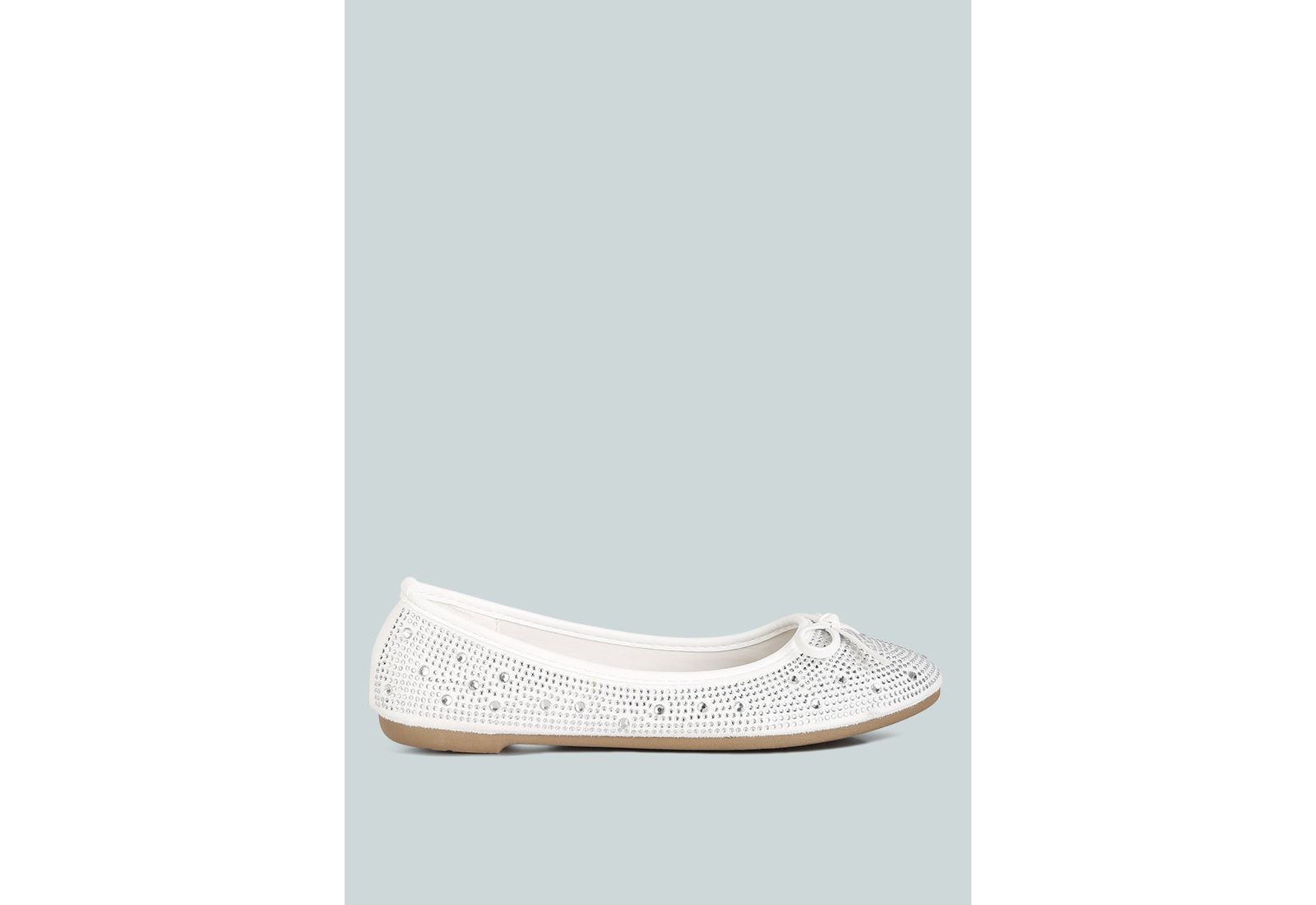 Womens hosana rhinestones and stud embellished ballet flats