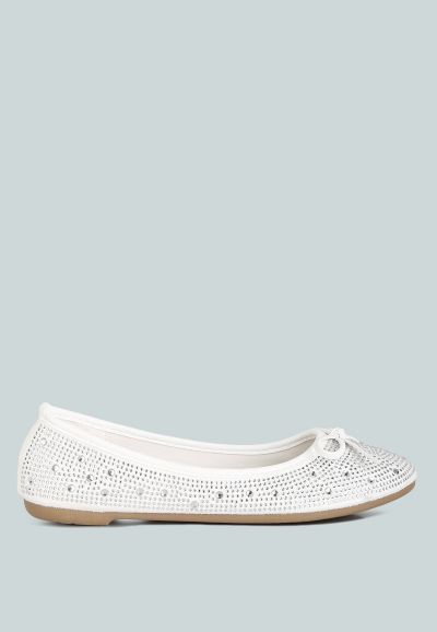 Womens hosana rhinestones and stud embellished ballet flats