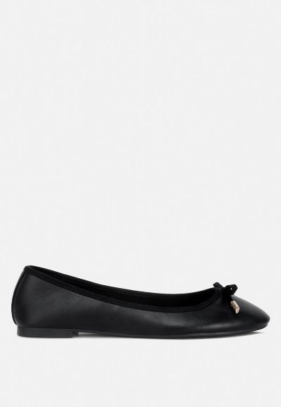 London Rag Womens Suzzy Bow Embellished Flat Ballerinas