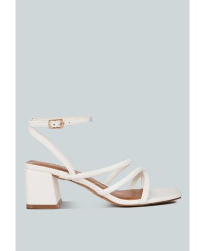 right pose faux leather block heel sandals