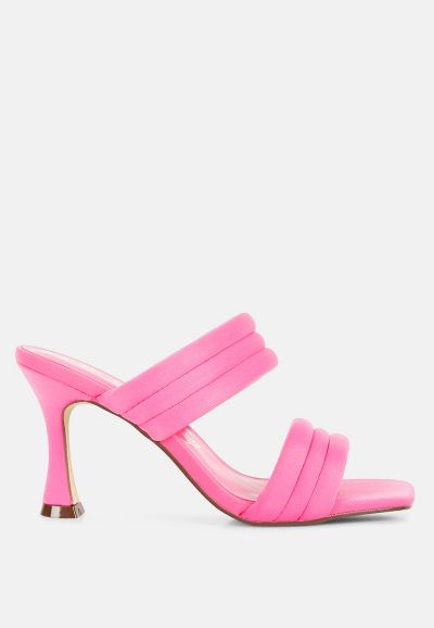 London Rag Women's New Crush Quilted Spool Heel Sandals