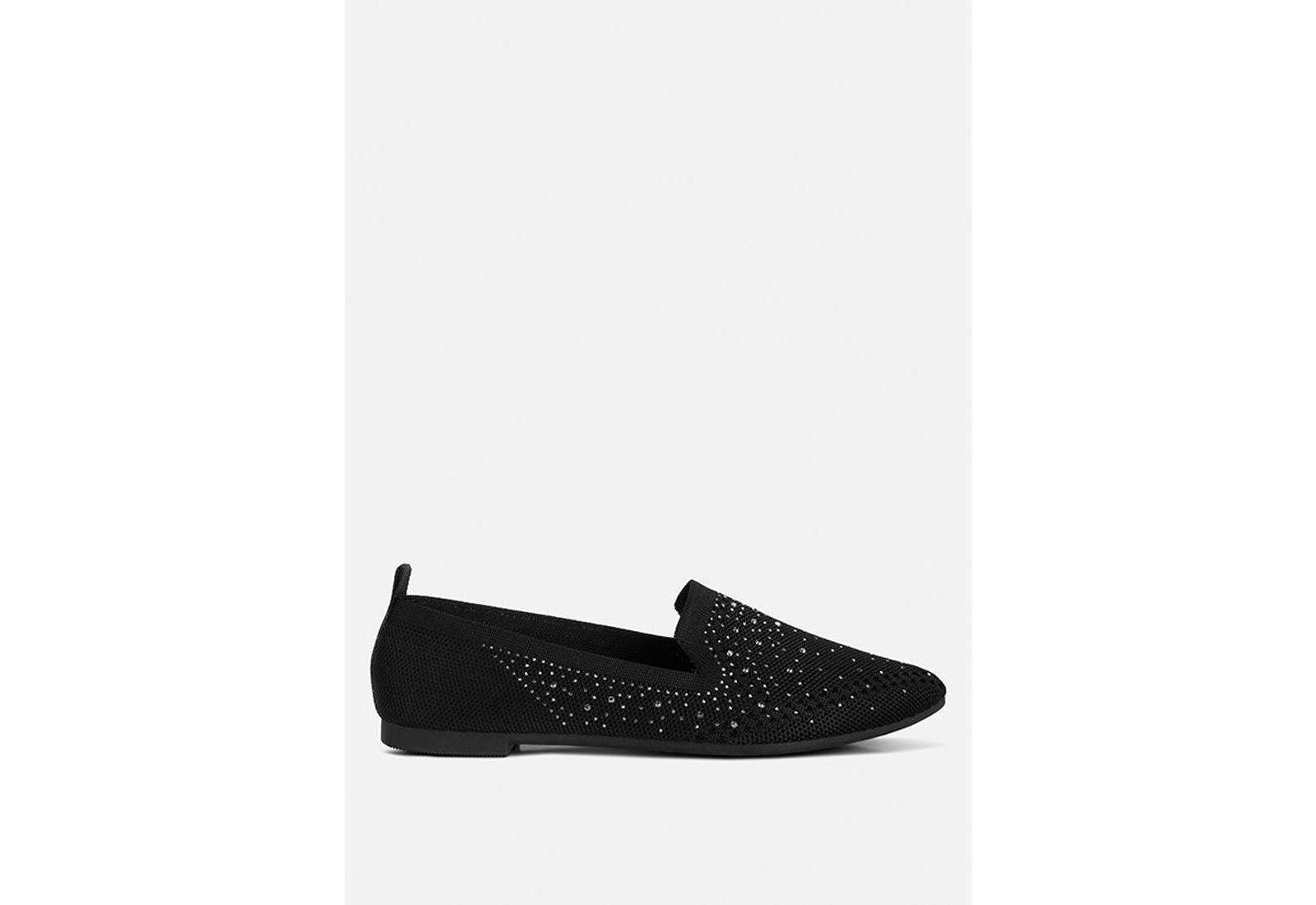 London Rag Womens Abedi Rhinestone Embellished Pull Tab Loafers