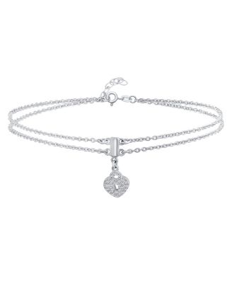 Браслет-анклет Bling Jewelry Forever Love Heart Lock из серебра.925
