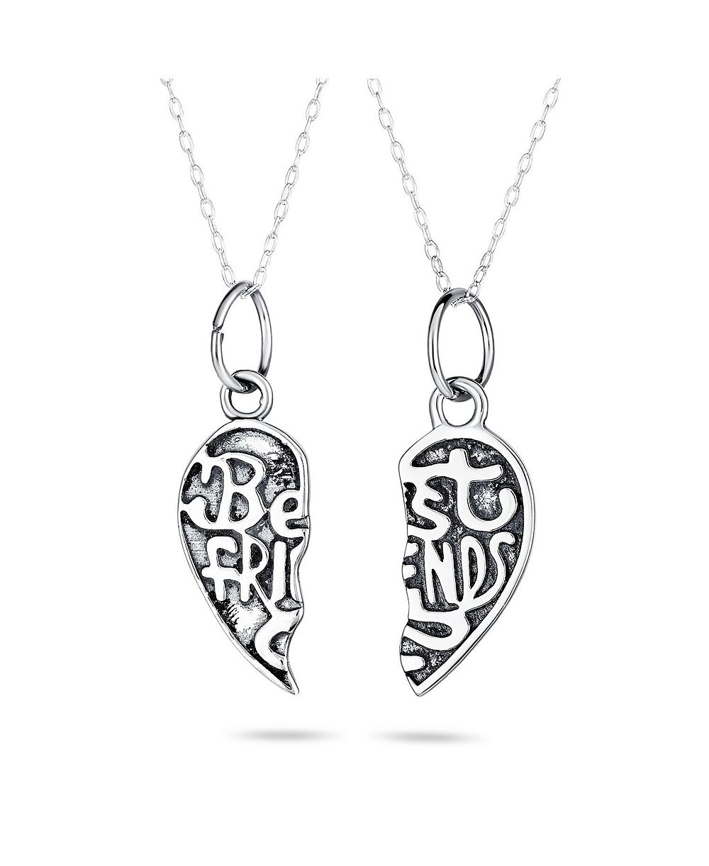 Bling Jewelry Ожерелье с кулоном в виде сердца из серебра