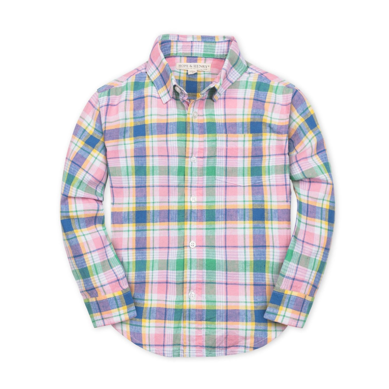 Детская льняная рубашка Hope & Henry Long Sleeve Button Down