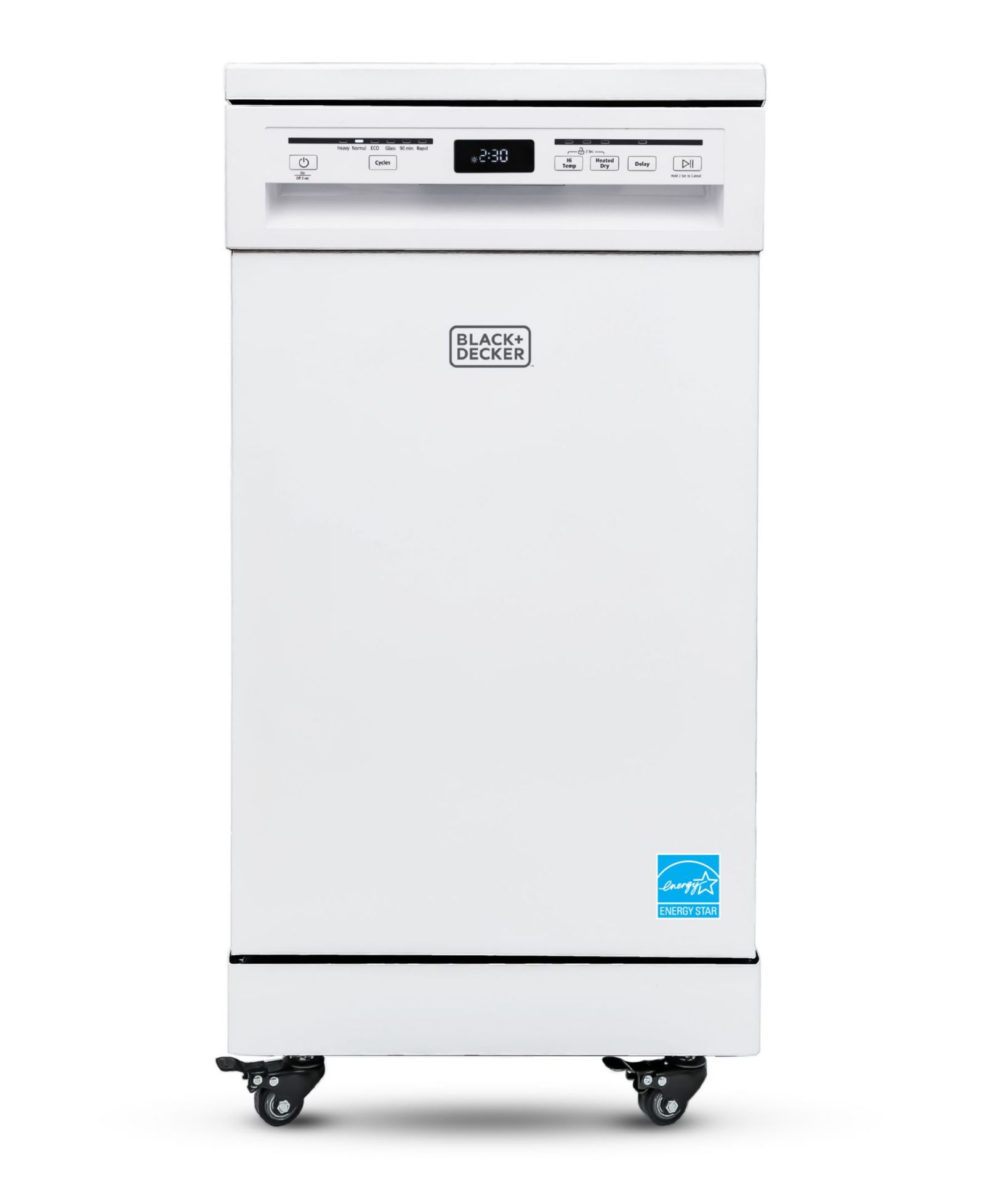 BLACK+DECKER Portable Dishwasher, 18 Inches Wide, 8 Place Setting, White