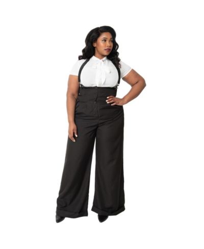 Женские брюки Plus Size Unique Vintage Thelma High Waist Suspender Pants