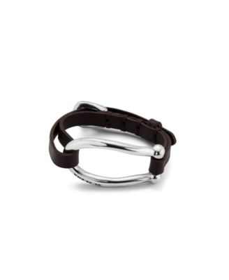 UNOde50 Large Central Link Leather Bracelet