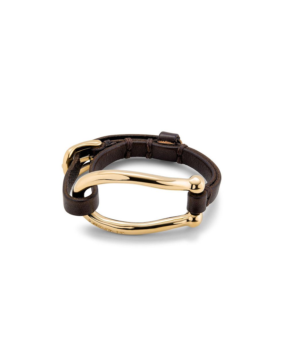 UNOde50 Large Central Link Leather Bracelet