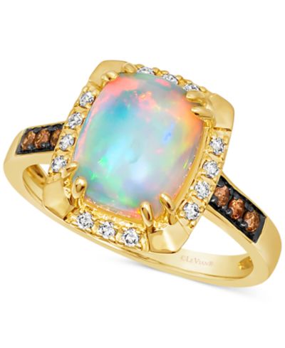 Le Vian® Neopolitan Opal (1-5/8 ct. t.w.) & Diamond (1/5 ct. t.w.) Halo Ring in 14k Gold