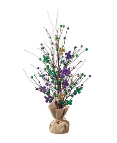 Glitzhome декоративное освещающее дерево Mardi Gras Fleur-De-Lis 21"