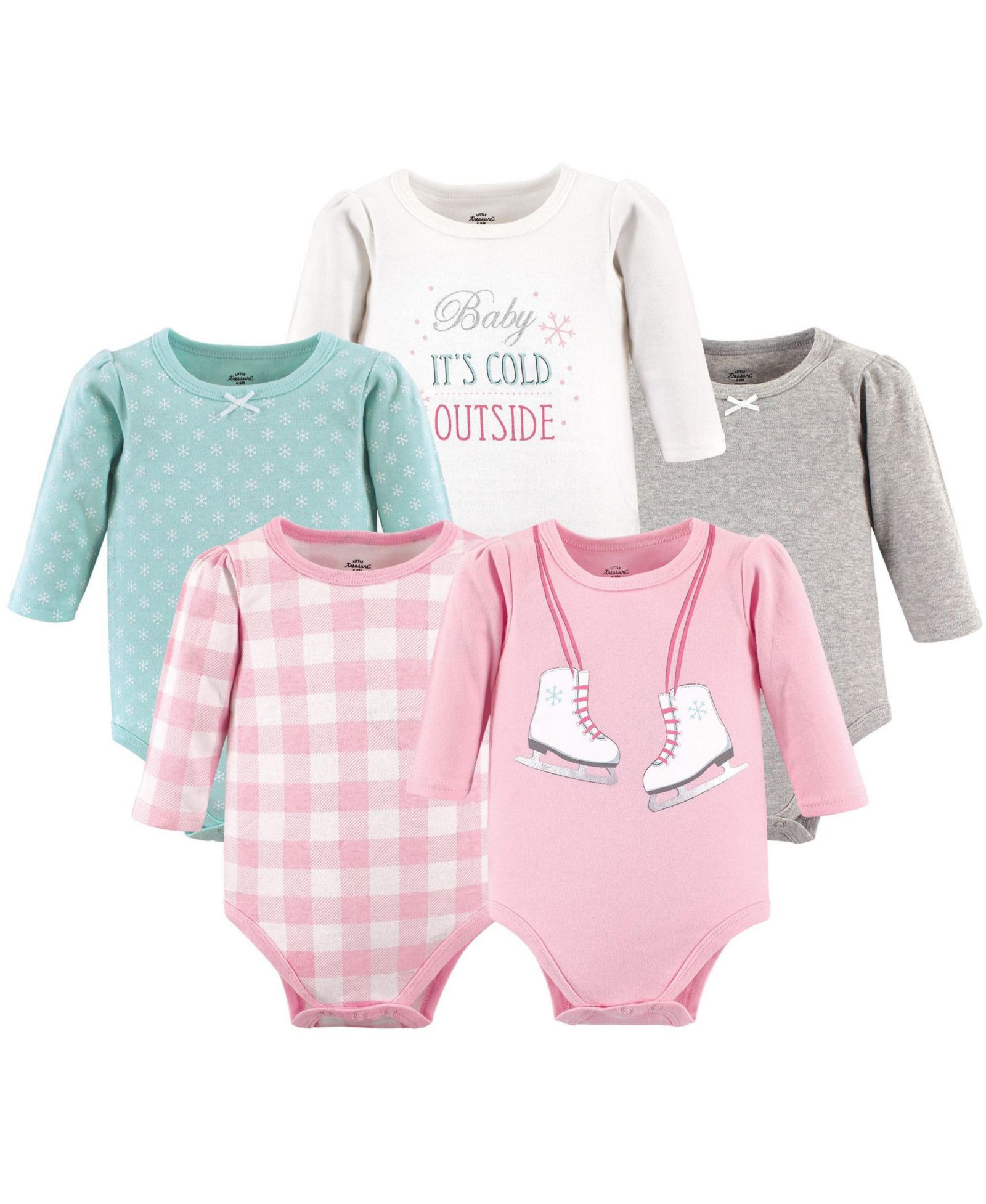 Treasure 5Pk Long Sleeve Bodysuits