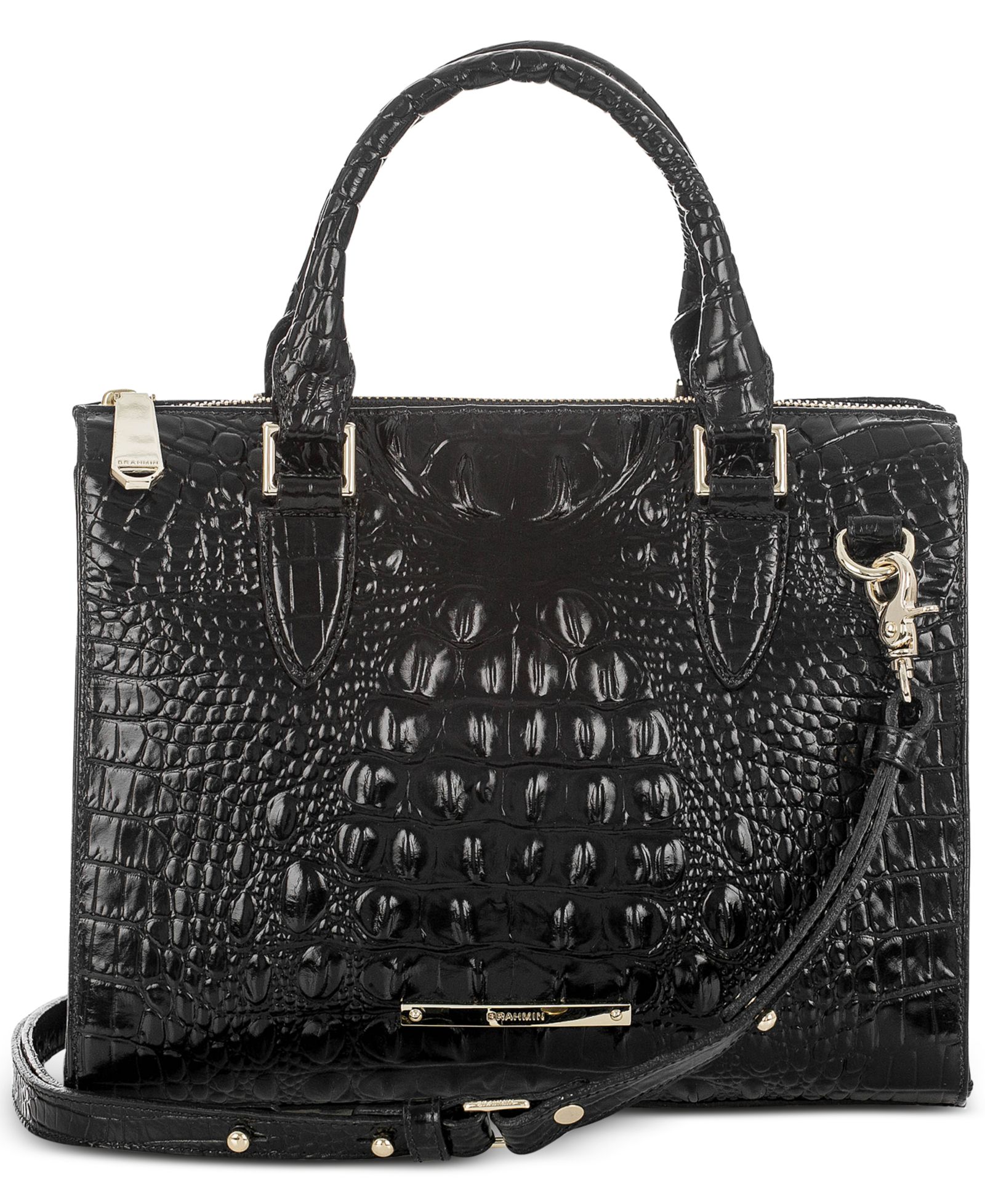 Brahmin Anywhere Convertible Melbourne Embossed Small Leather Satchel Bag