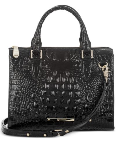 Кожаная сумка-саквояж Brahmin Brahmin Anywhere Convertible Melbourne Embossed Small Leather Satchel Handbag
