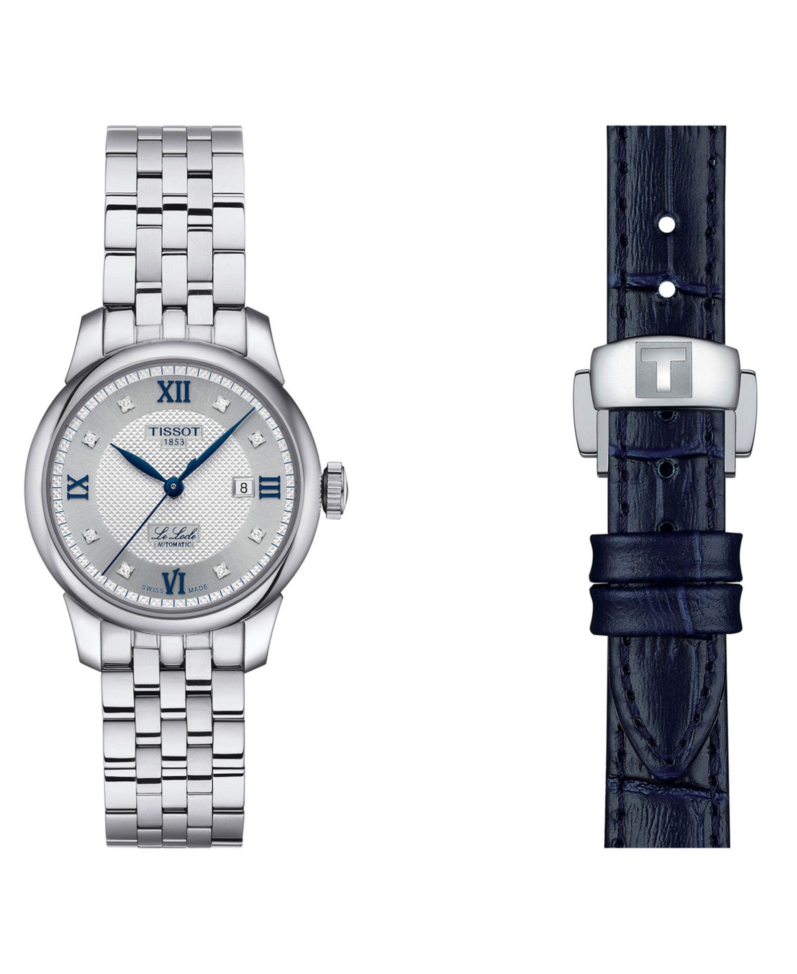 Tissot Women's Swiss Automatic Le Locle Diamond Accent Stainless Steel Bracelet Watch 29mm