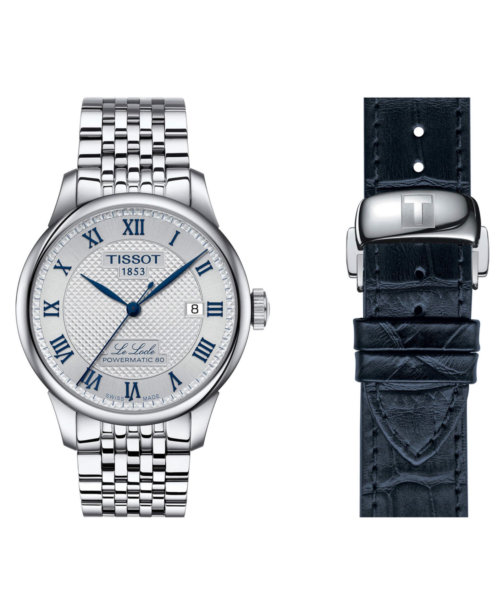 Мужские наручные часы Tissot Le Locle Powermatic 80, стальной браслет, 39mm