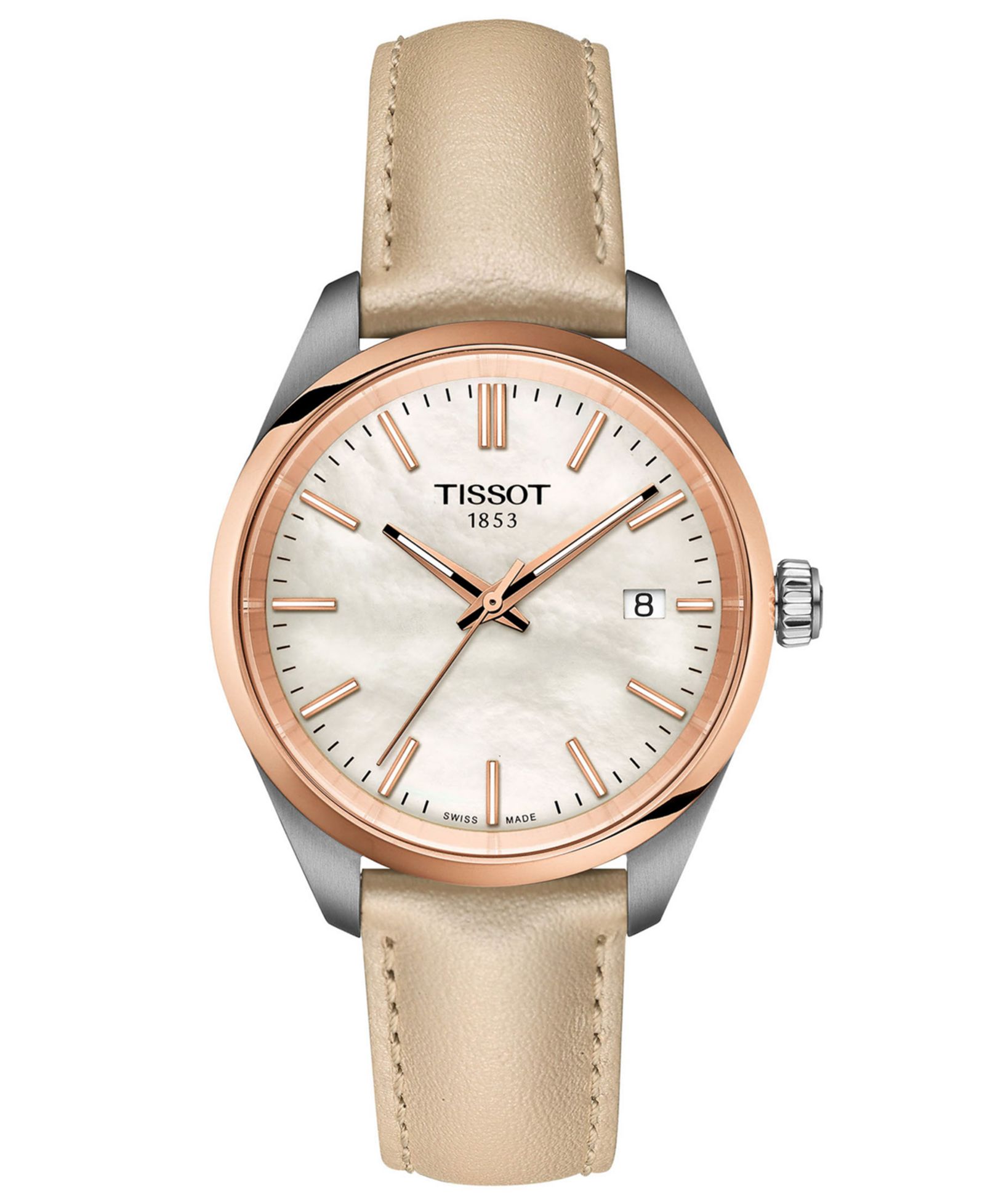 Унисекс часы Tissot PR 100 с кожаным ремешком