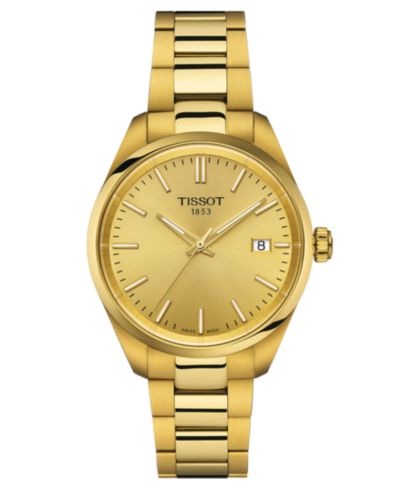 Tissot Unisex Swiss PR 100 Gold PVD Bracelet Watch 34mm