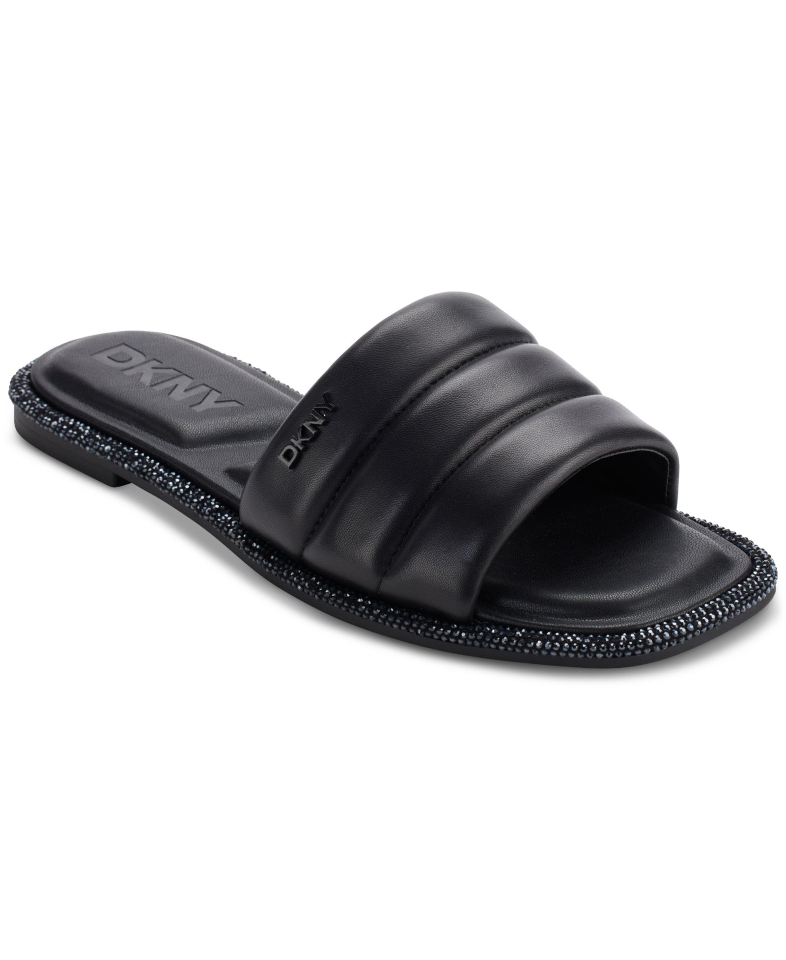 DKNY Women's Bethea Quilted Slip-On Flat Sandals