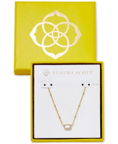 Золотистая подвеска Kendra Scott Mini Elisa Gold-Tone Pendant Necklace, 15" + 4" extender