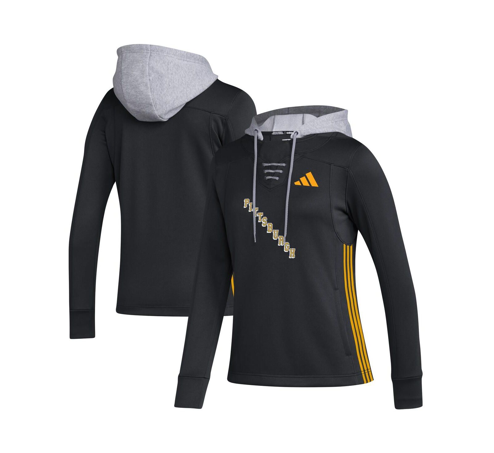 Женское худи adidas Black Pittsburgh Penguins Refresh Skate Lace AEROREADY