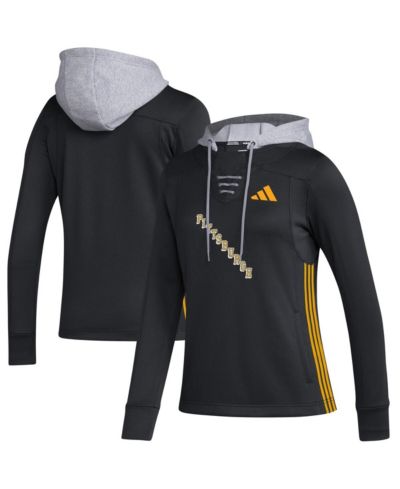 Женское худи adidas Black Pittsburgh Penguins Refresh Skate Lace AEROREADY